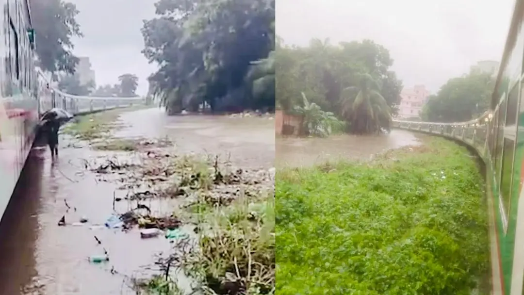 জলাবদ্ধতায় রেললাইনে পানি, কক্সবাজারগামী ‘পর্যটক এক্সপ্রেস’ চলাচল সাময়িক বন্ধ
