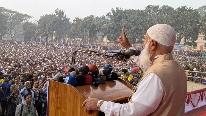 মিরপুরে জামায়াত আমিরের নির্বাচনি জনসভায় নেতাকর্মী ও সাধারণ মানুষের ঢল