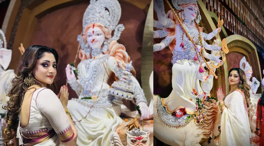 বিজয়া দশমীর আয়োজনে চিত্রনায়িকা পূজা চেরি